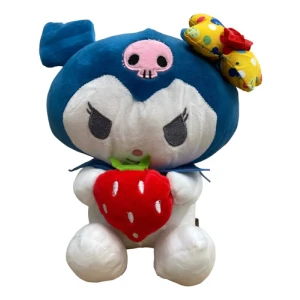 Peluche Kuromi Frutilla Sanrio (mediano) Mundogeek Blanco Con Azul