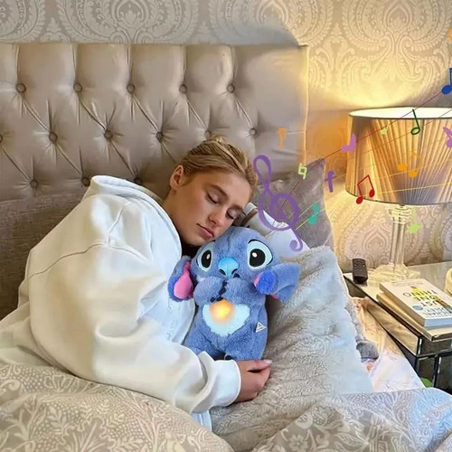 Peluches Stitch Que Respira Y Alivia La Ansiedad Con Sonido Azul - Imagen 4