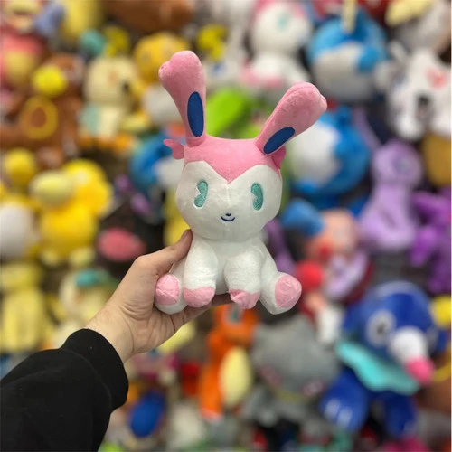 Peluche Mediano Sylveon 26cm ( Pokemon ) Mundogeek Blanco Con Lila - Imagen 2