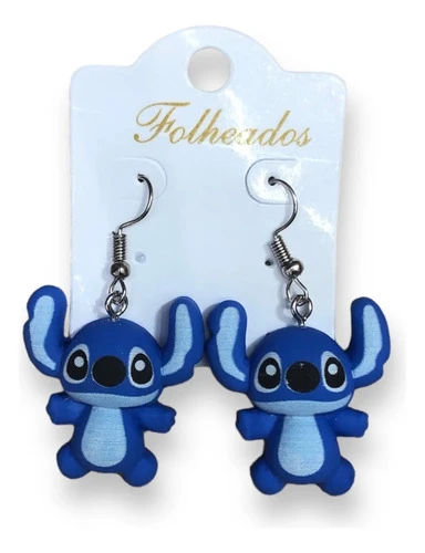 Caravanas De Stitch Con Adorable Calidad Mundogeek Azul