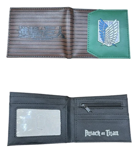 Billetera Anime Attack On Titan Con Relieve - Mundo Geek Verde Logo - Imagen 2