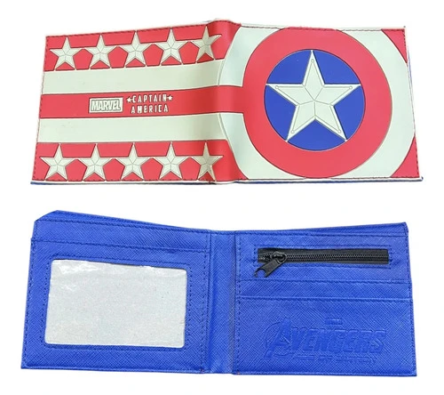 Billetera Capitan America Escudo Marvel Mundogeek Blanco Escudo - Imagen 2