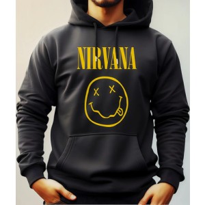 Buzo Canguro Con Capucha Rock Nirvana Mundogeek
