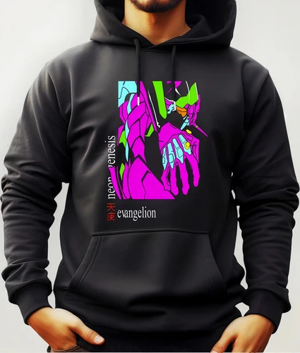 Buzo Canguro Con Capucha Anime Eva Evangelion Mundogeek - Imagen 2