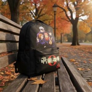 Mochila Escolar Estampada Mundo Geek Jujutsu Kaisen Negro