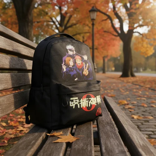 Mochila Escolar Estampada Mundo Geek Jujutsu Kaisen Negro