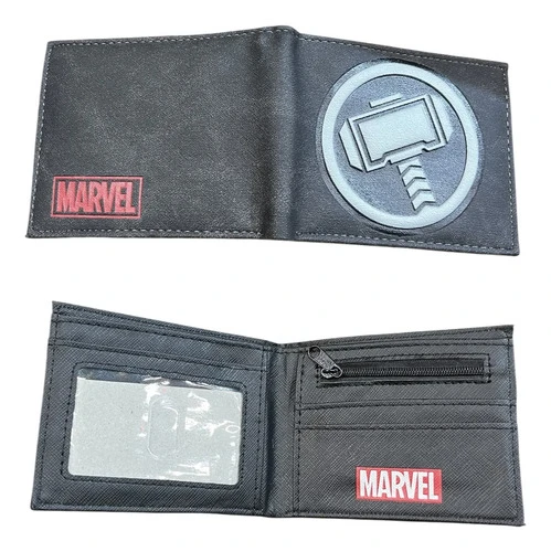 Billetera Portadocumento Con Relieve Marvel Thor Negro Martillo Thor - Imagen 2