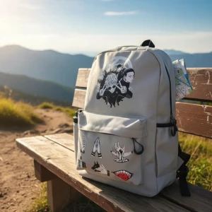 Mochila Escolar Jujutsu Kaisen Mundo Geek Gris