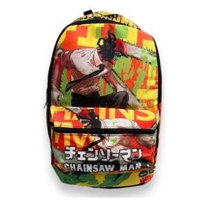 Mochila Full Estampado Denji Anime Chainsaw Man - Mundogeek Naranja Oscuro Estampado Denji Anime Chainsaw Man