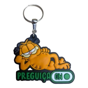 Garfield Acostado Llavero De Goma (garfield) Mundogeek Naranja