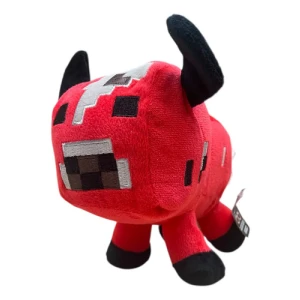 Peluche Mediano Champivaca Minecraft 20cm Rojo