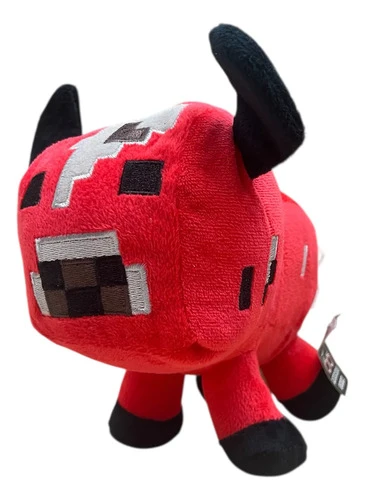 Peluche Mediano Champivaca Minecraft 20cm Rojo