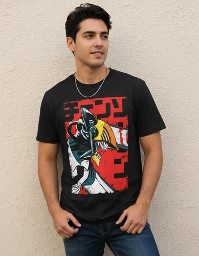 Remera De Anime Chainsaw Man Denji Convertido Mundogeek