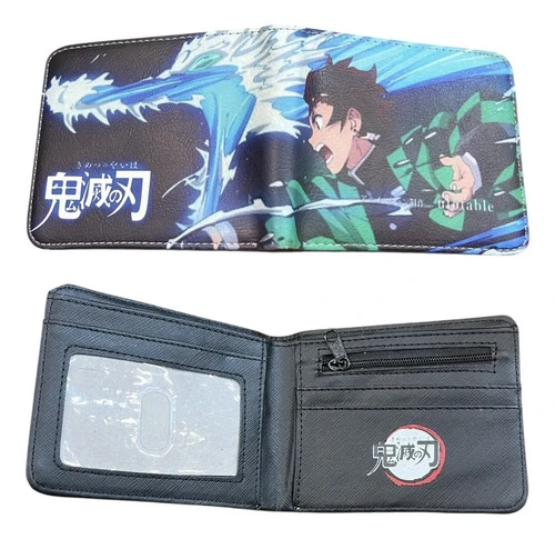 Billetera Tanjiro (demon Slayer) 21x9cm Mundogeek Negro/azul Tanjiro - Imagen 2