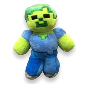 Peluche Mediano Zombie Minecraft 20cm Mundogeek Verde Con Azul