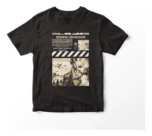 Remera Camiseta Anime Dr Stonte Senku Ishigami Mundogeek Negro Senku Ishigami 10