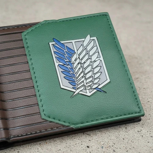 Billetera Anime Attack On Titan Con Relieve - Mundo Geek Verde Logo - Imagen 3