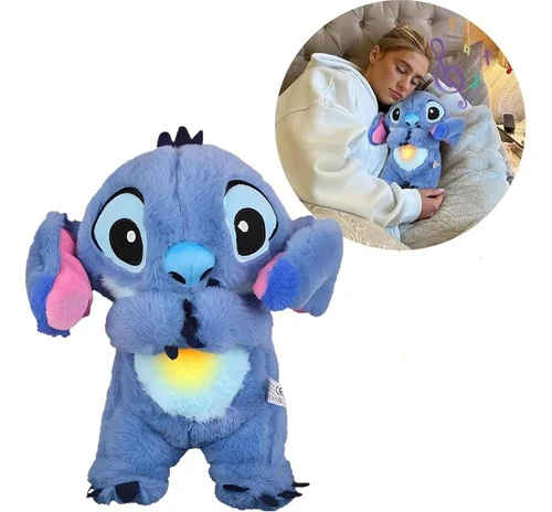 Peluches Stitch Que Respira Y Alivia La Ansiedad Con Sonido Azul