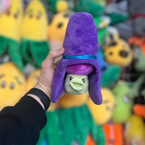 Peluche Planta Plantas Vs Zombies 20cm Mundogeek Violeta Con Amarillo - Imagen 2