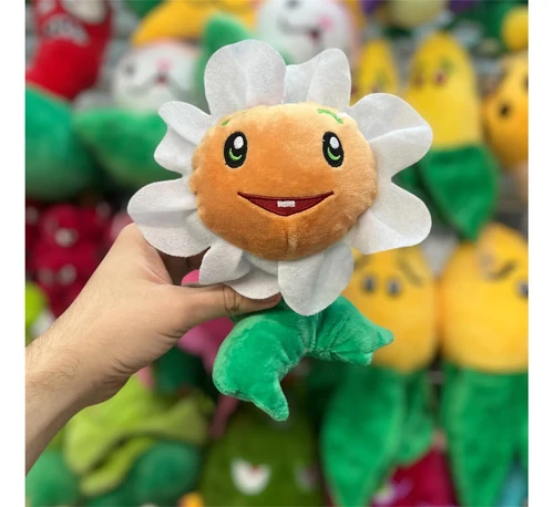 Peluche Planta Girasol Chico Plantas Vs Zombie ( Mediana ) Verde Con Blanco - Imagen 2