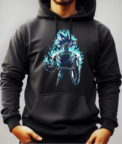 Buzo Canguro Con Capucha Goku Ultra Instinto Dragón Ball