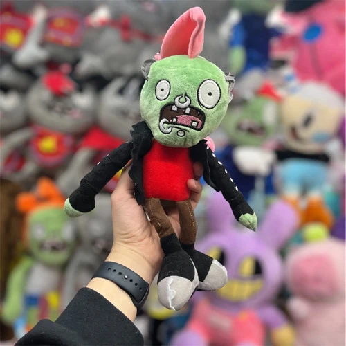 Peluche Zombie Punk (plantas Vs Zombies) Mundogeek Negro Con Verde - Imagen 2