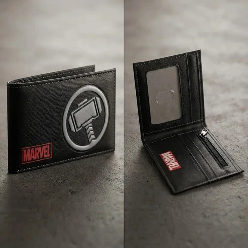 Billetera Portadocumento Con Relieve Marvel Thor Negro Martillo Thor - Imagen 3