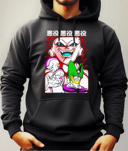 Buzo Canguro Con Capucha Anime Villanos Dragón Ball