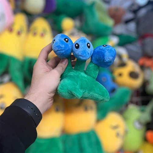 Peluche Planta Lanza Guisantes Triple De Hielo Planta Vs Zom Azul Con Verde - Imagen 2