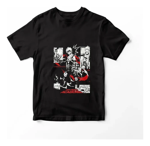 Remera Camiseta Bakugo Boku No Hero My Hero Academy Negro Bakugo S