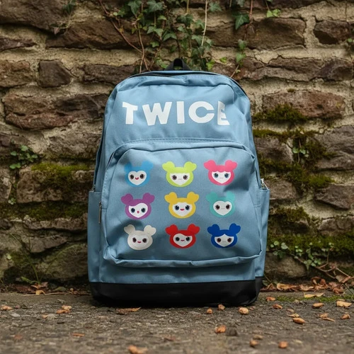 Mochila Escolar Grande Kpop Twice Celeste - Imagen 2