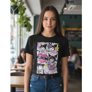 Remera Kuromi Mundo Geek Unisex Manga Corta