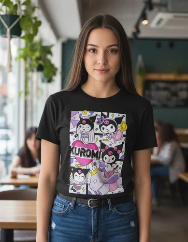 Remera Kuromi Mundo Geek Unisex Manga Corta