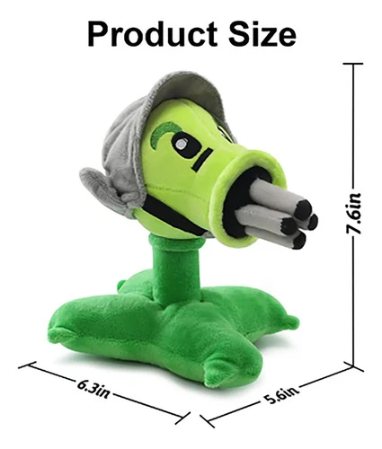 Peluche Mediano Gisantralladora 20cm Plantas Vs Zombies - Imagen 4