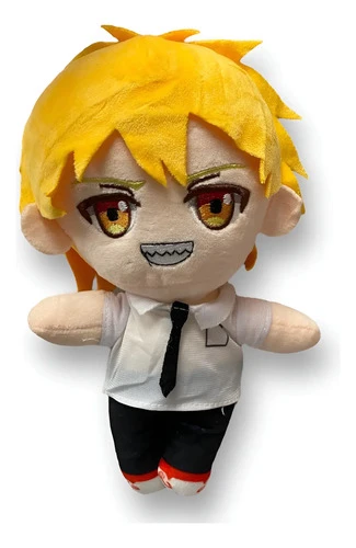 Peluche Denji Chainsawman Mediano Mundogeek Blanco Con Amarillo - Imagen 2