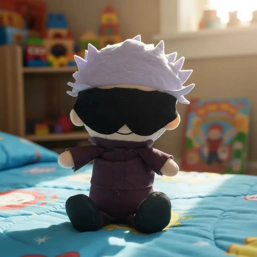 Peluche Mediano 20cm Jujutsu Kaisen Gojo Mundogeek Negro - Imagen 3