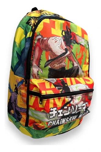 Mochila Full Estampado Denji Anime Chainsaw Man - Mundogeek Naranja Oscuro Estampado Denji Anime Chainsaw Man - Imagen 2