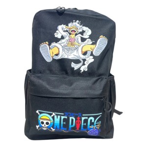 Mochila Escolar Estampada Luffy Gear 5 One Piece Negro