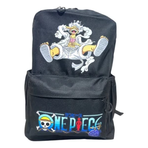 Mochila Escolar Estampada Luffy Gear 5 One Piece Negro