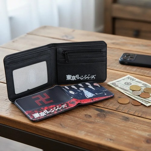 Billetera Tokyo Revengers (relieve Pvc Engomada) Mundogeek Negro Grupo