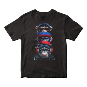 Remera Tres Monos Sabios No Ver No Oir No Hablar