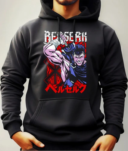 Buzo Canguro Con Capucha Anime Berserk Mundogeek - Imagen 2