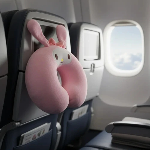 Almohada Peluche Viaje Cervical My Melody Kuromi Mundo Geek Rosado - Imagen 2