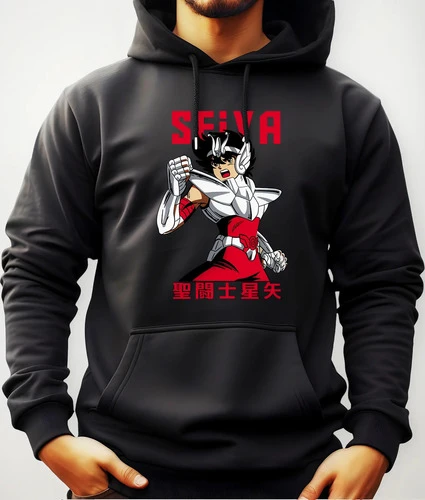 Buzo Canguro Con Capucha Anime Seiya Caballeros Del Zodiaco