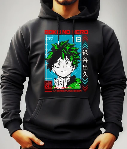 Buzo Canguro Con Capucha Anime Deku Boku No Hero - Imagen 2