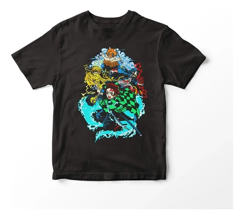 Remera Demon Slayer Personaje Tanjiro Zenitsu Nezuko Inosuke