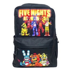 Mochila Escolar Estampada Five Nights At Freddy Negro