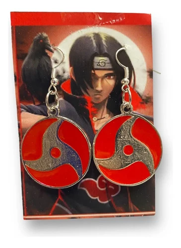 Caravana Mediana Metal Sharingan Itachi ( Naruto ) Mundogeek Rojo