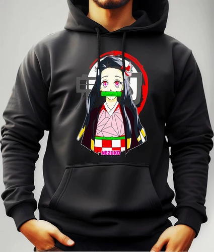 Buzo Canguro Con Capucha Anime Nezuko Demon Slayer Mundogeek - Imagen 2