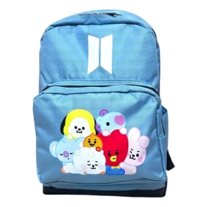 Mochila Escolar Mundo Geek K-pop Kpop Bts Bt21 Celeste